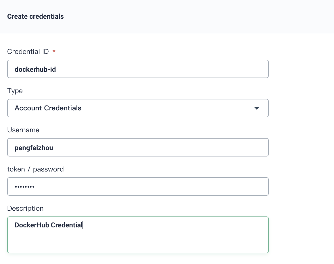 Create Credential for DockerHub